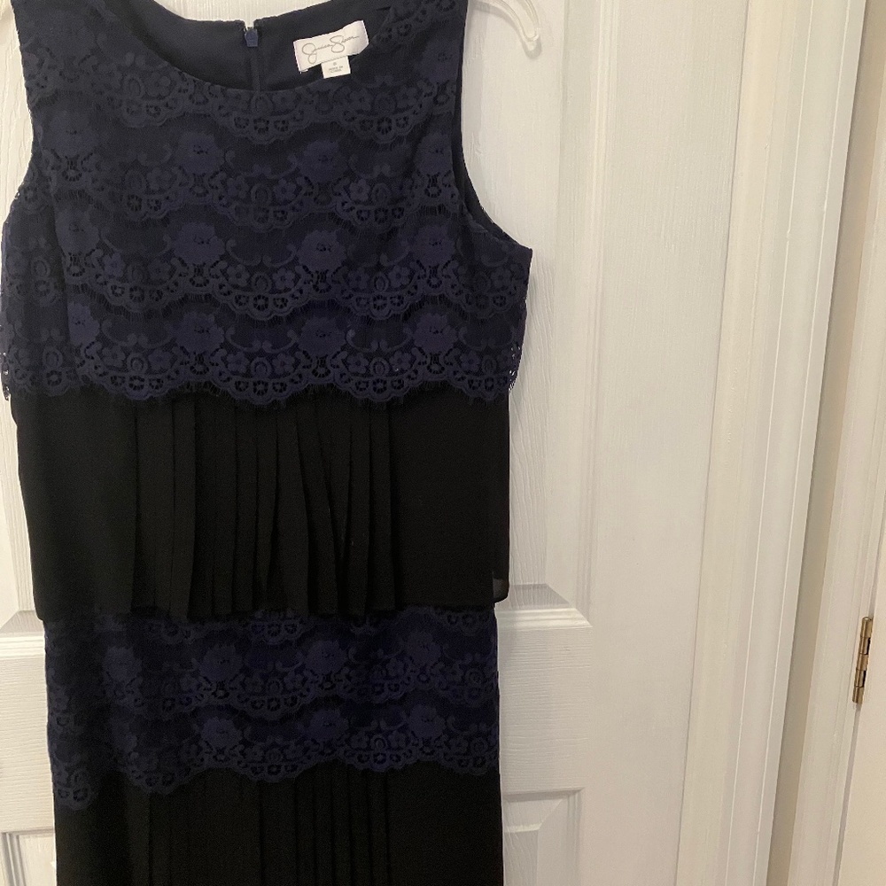 Jessica Simpson Navy Blue Lace Dress, Size 8